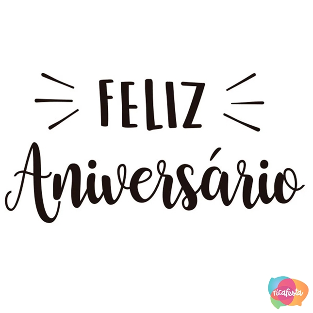 Feliz Aniversario Lettering Tranf P Preto X Cm Adesivo Lettering