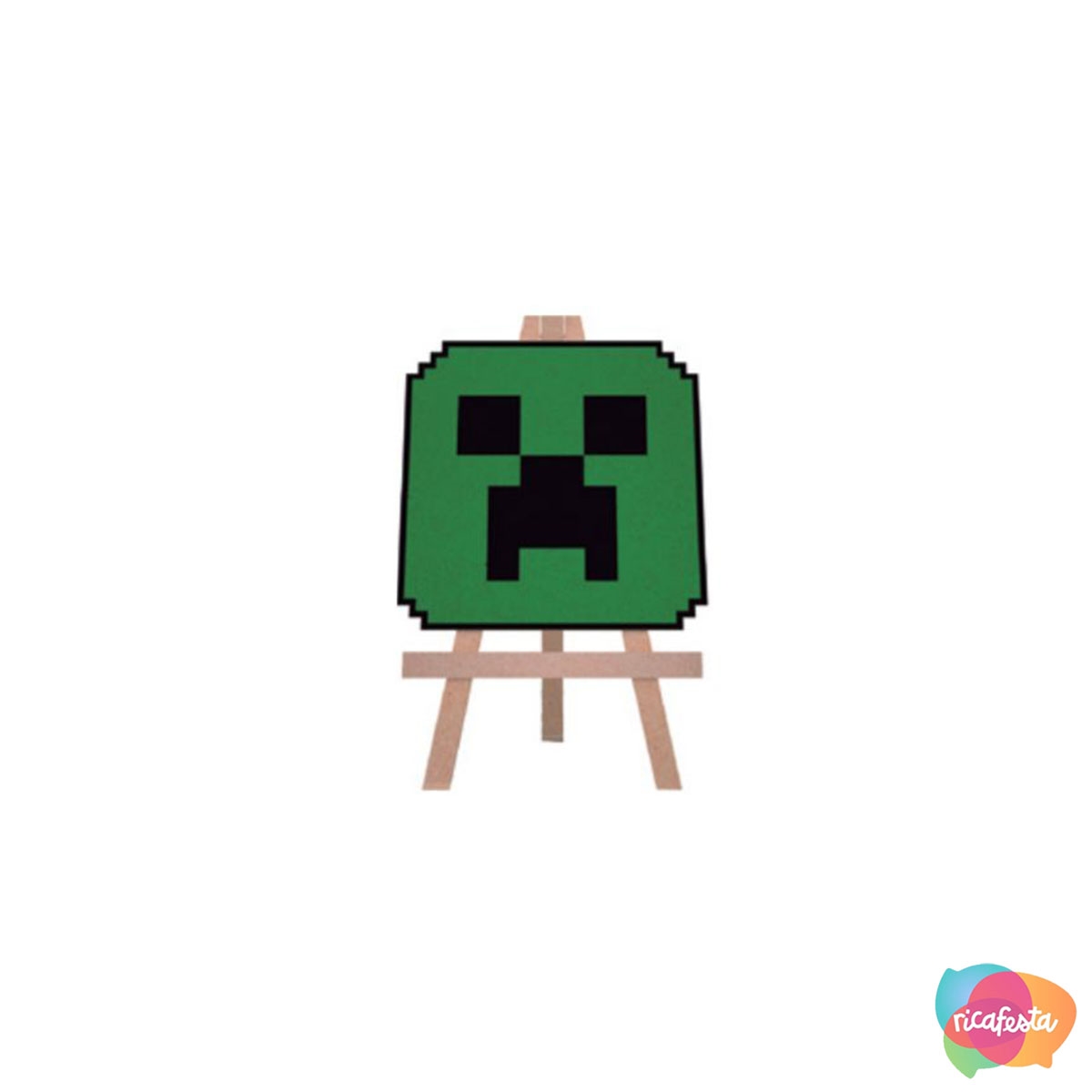 Placa Decorativa Pixel Creeper Minecraft