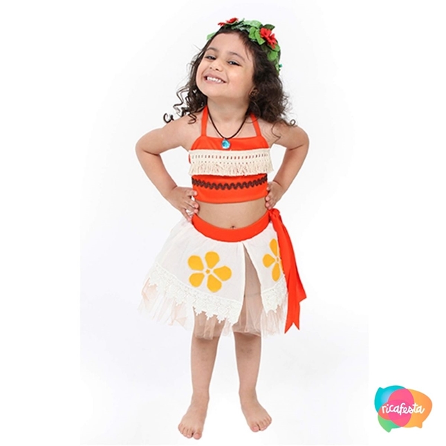 Fantasia Princesa Moana Infantil Com Colar 1 a 8 Anos - Fantasias Carol KB  - Fantasias para Crianças - Magazine Luiza