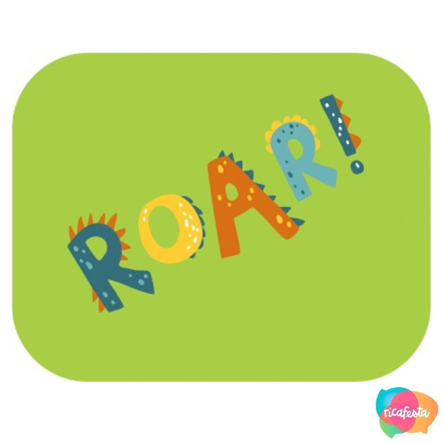 Placa Decorativa Infantil Desenho Dinossauro Verde Roar