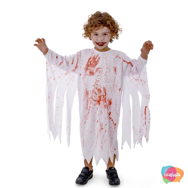 FANTASIA FANTASMA SANGRENTO HALLOWEEN - FANTASIA INFANTIL FANTASMA