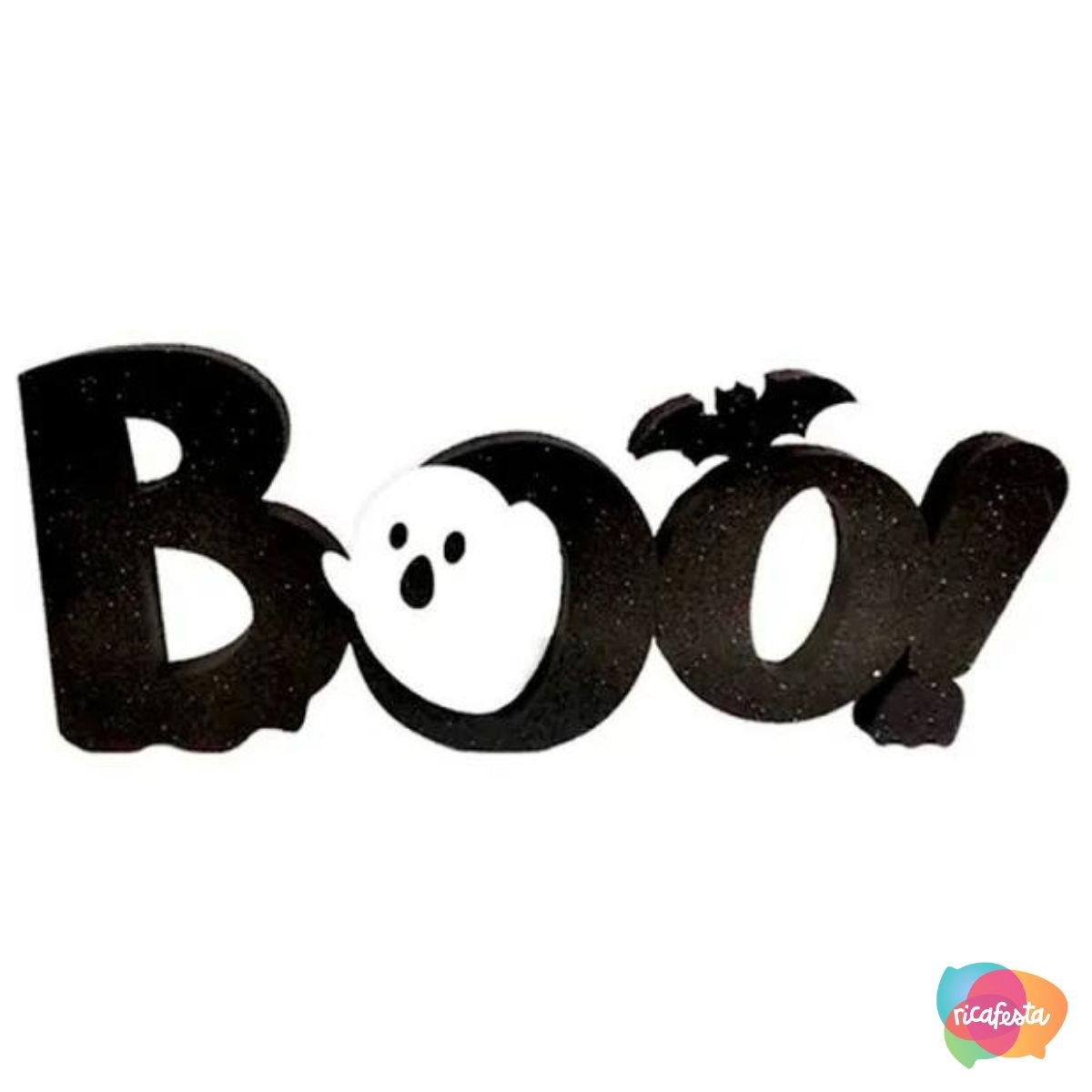 ENFEITE HALLOWEEN LETREIRO BOO C/ GLITTER - ENFEITE HALLOWEEN LETREIRO ...