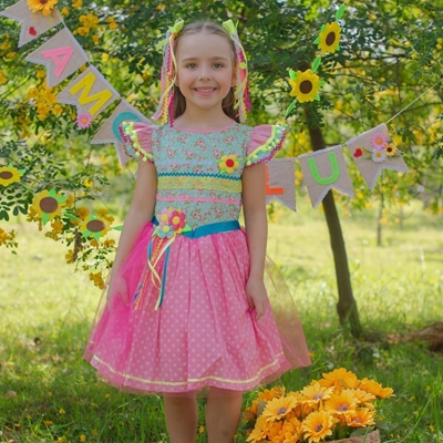 Vestido Moana Baby Aniversario Infantil Festa Super Luxo - R$ 116,82